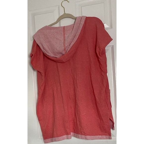 Stan Herman Robe Cotton Towel Like Feel ONE SIZE Missy Pink Pockets Hood - Picture 2 of 9